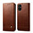 Leather Case Stands Flip Cover L03 Holder for Samsung Galaxy M51 Brown
