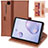 Leather Case Stands Flip Cover L03 Holder for Samsung Galaxy Tab A7 4G 10.4 SM-T505 Brown