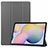 Leather Case Stands Flip Cover L03 Holder for Samsung Galaxy Tab S7 Plus 12.4 Wi-Fi SM-T970 Gray