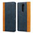 Leather Case Stands Flip Cover L03 Holder for Sony Xperia 1 Blue