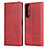 Leather Case Stands Flip Cover L03 Holder for Sony Xperia 1 II Red
