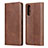 Leather Case Stands Flip Cover L03 Holder for Sony Xperia 10 II Brown