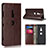 Leather Case Stands Flip Cover L03 Holder for Sony Xperia XZ3 Brown
