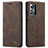 Leather Case Stands Flip Cover L03 Holder for Xiaomi Mi 12 5G Brown