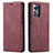Leather Case Stands Flip Cover L03 Holder for Xiaomi Mi 12 5G Red Wine