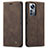 Leather Case Stands Flip Cover L03 Holder for Xiaomi Mi 12 Lite 5G Brown