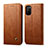 Leather Case Stands Flip Cover L03 Holder for Xiaomi Poco M3 Light Brown