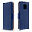 Leather Case Stands Flip Cover L03 Holder for Xiaomi Redmi Note 9 Pro Blue