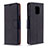 Leather Case Stands Flip Cover L03 Holder for Xiaomi Redmi Note 9S Black