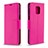 Leather Case Stands Flip Cover L03 Holder for Xiaomi Redmi Note 9S Hot Pink