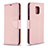 Leather Case Stands Flip Cover L03 Holder for Xiaomi Redmi Note 9S Rose Gold