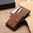 Leather Case Stands Flip Cover L04 for Huawei P30 Brown