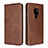 Leather Case Stands Flip Cover L04 Holder for Huawei Mate 20 Brown
