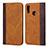 Leather Case Stands Flip Cover L04 Holder for Huawei P Smart (2019) Brown