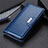 Leather Case Stands Flip Cover L04 Holder for LG K22 Blue