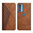 Leather Case Stands Flip Cover L04 Holder for Motorola Moto Edge 20 Pro 5G Brown