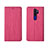 Leather Case Stands Flip Cover L04 Holder for Oppo A9 (2020) Hot Pink