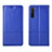 Leather Case Stands Flip Cover L04 Holder for Oppo F15 Blue