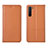 Leather Case Stands Flip Cover L04 Holder for Oppo F15 Orange