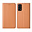 Leather Case Stands Flip Cover L04 Holder for Oppo Reno5 5G Orange