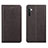 Leather Case Stands Flip Cover L04 Holder for Realme XT Brown