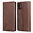 Leather Case Stands Flip Cover L04 Holder for Samsung Galaxy A51 4G Brown