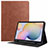 Leather Case Stands Flip Cover L04 Holder for Samsung Galaxy Tab S7 4G 11 SM-T875 Brown