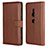 Leather Case Stands Flip Cover L04 Holder for Sony Xperia XZ2 Brown