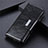 Leather Case Stands Flip Cover L04 Holder for Vivo V20 SE Black
