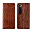 Leather Case Stands Flip Cover L04 Holder for Xiaomi Mi 10 Ultra Light Brown