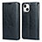 Leather Case Stands Flip Cover L05 Holder for Apple iPhone 13 Mini Navy Blue