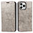 Leather Case Stands Flip Cover L05 Holder for Apple iPhone 14 Pro Gray