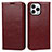 Leather Case Stands Flip Cover L05 Holder for Apple iPhone 14 Pro Max Red Wine