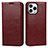 Leather Case Stands Flip Cover L05 Holder for Apple iPhone 14 Pro Red Wine