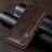 Leather Case Stands Flip Cover L05 Holder for Oppo A92s 5G Brown