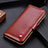 Leather Case Stands Flip Cover L05 Holder for Samsung Galaxy M51 Brown