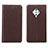 Leather Case Stands Flip Cover L05 Holder for Vivo X50 Lite Brown
