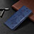 Leather Case Stands Flip Cover L05 Holder for Xiaomi Redmi Note 9 Pro Blue