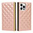 Leather Case Stands Flip Cover L06 Holder for Apple iPhone 14 Pro Rose Gold