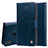 Leather Case Stands Flip Cover L06 Holder for Huawei Honor V10 Lite Blue
