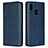Leather Case Stands Flip Cover L06 Holder for Huawei Nova 3e Blue