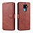 Leather Case Stands Flip Cover L06 Holder for Huawei Nova 5i Pro Brown