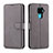 Leather Case Stands Flip Cover L06 Holder for Huawei Nova 5i Pro Gray