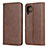 Leather Case Stands Flip Cover L06 Holder for Huawei P40 Lite Brown