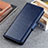 Leather Case Stands Flip Cover L06 Holder for LG K22 Blue