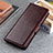 Leather Case Stands Flip Cover L06 Holder for LG K22 Brown