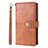 Leather Case Stands Flip Cover L06 Holder for Samsung Galaxy S20 5G Brown