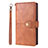 Leather Case Stands Flip Cover L06 Holder for Samsung Galaxy S20 Ultra 5G Brown