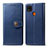 Leather Case Stands Flip Cover L06 Holder for Xiaomi Redmi 9C Blue