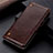 Leather Case Stands Flip Cover L07 Holder for Oppo A53s Brown